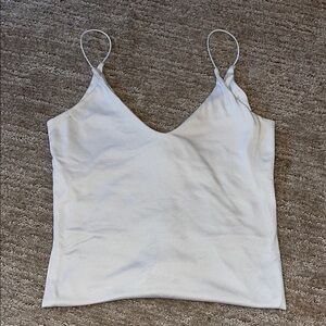 Gaze White Fitted Sleeveless Camisole